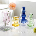 Benutzerdefinierte kreative farbige Glas -Doppel -Wand -Vasen